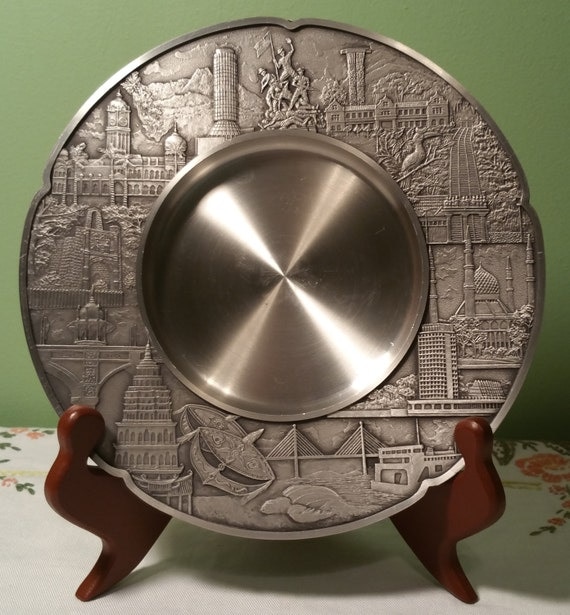 Vintage Royal Selangor Ornamental Pewter Plate Malaysian
