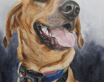 Custom Pet Portraits, favorite animals, original watercolor portrait pets to order,
