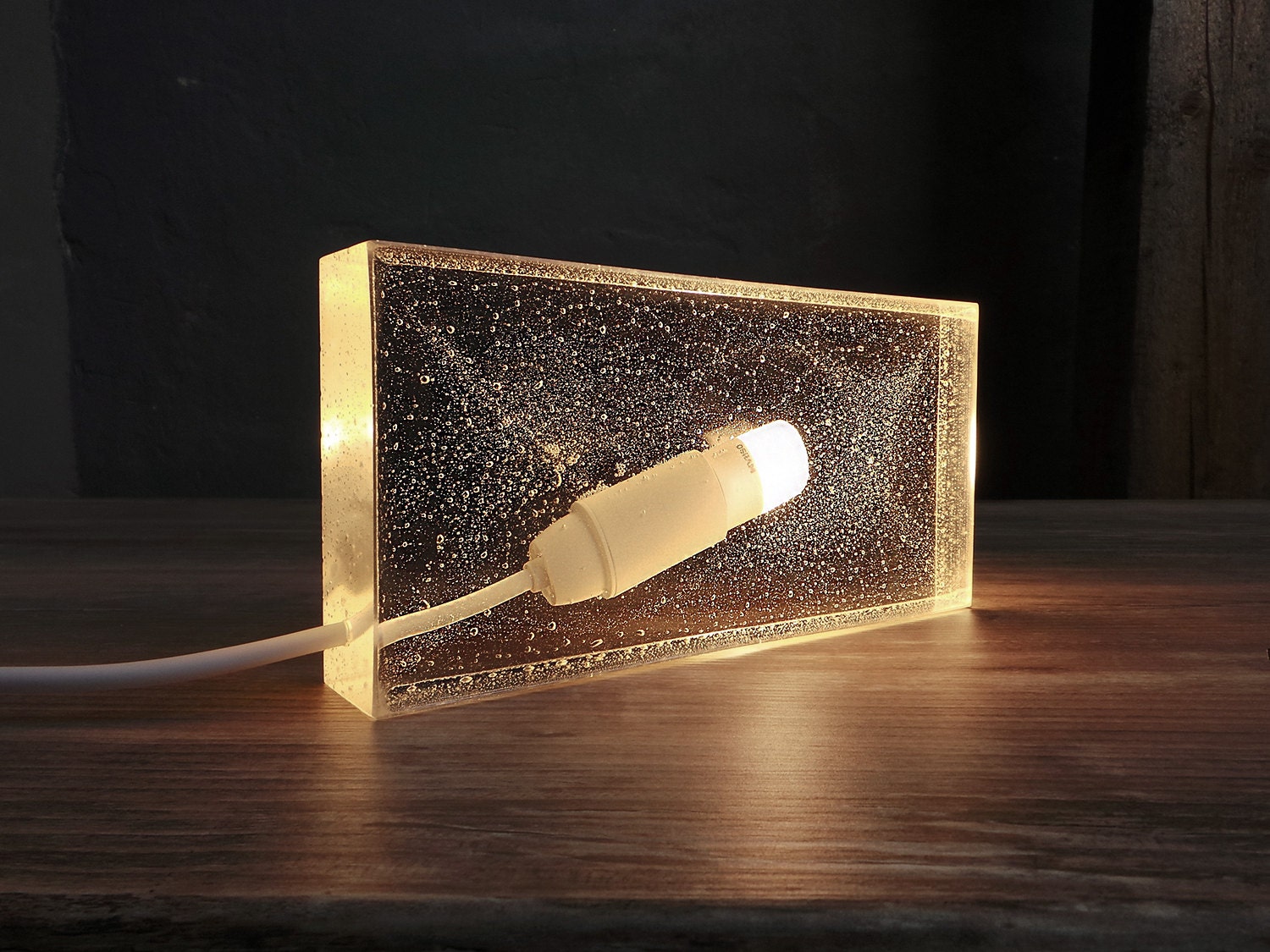 Epoxy Lamp. Epoxy table lamp. Epoxy desk lamp. Industrial