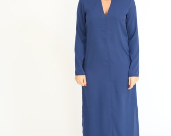 Blue maxi dress long sleeve dress with sleeves For Women spring loose oversize maxi dress