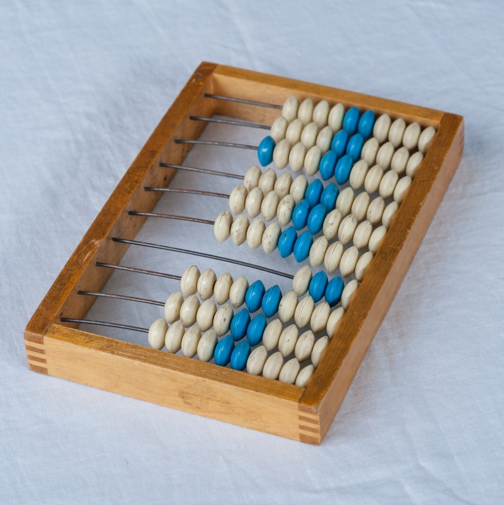 Large Wooden Calculator Vintage Home Décor School Abacus
