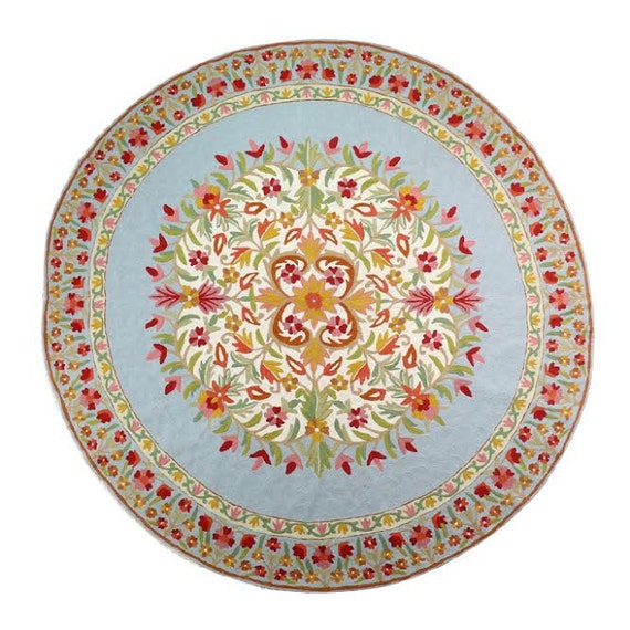 5 ft round turquoise area rug circular rugs 4 ft round