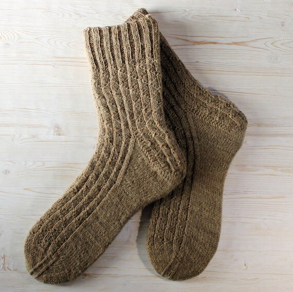 Mens Wool Socks Hand knitted warm knit boot socks boys
