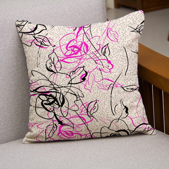 Line drawing Burlap Pillow CoversLine drawing Burlap by BurlapQ