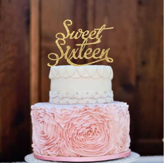 Download Cake TopperSweet 16 Birthday Cake Topper Sweet Sixteen Cake