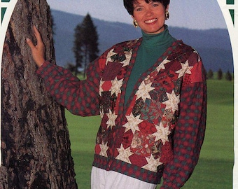 FREE US SHIP Back Porch Press Quilt Stardust Cardigan Size 6-22 Gaile E Abeloe Craft Sewing Pattern 1991 Unused
