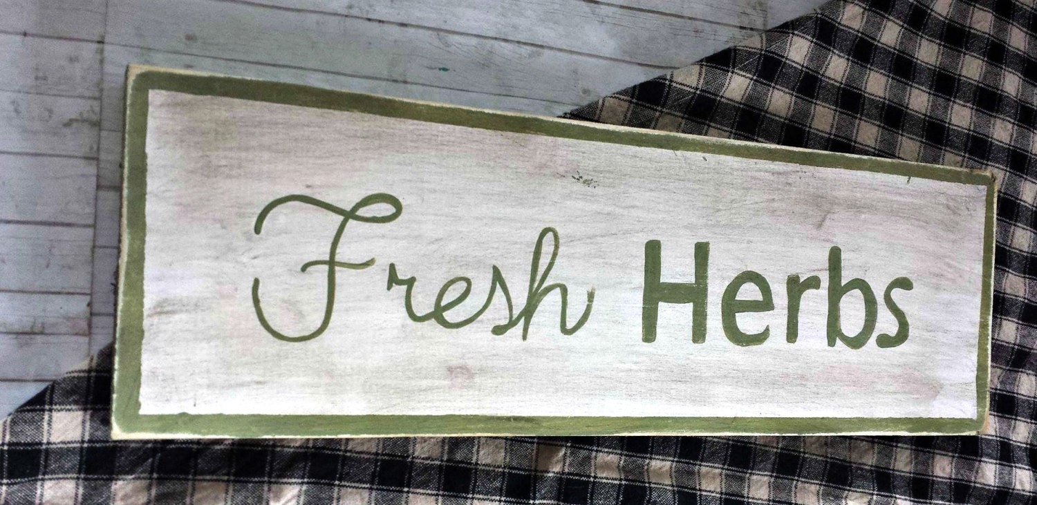 Fresh Herbs Rustic Wood Sign Garden Sign by RusticLuvDecor on Etsy