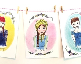 Literary Wall Art - illustrated - Girls Room Decor - banner