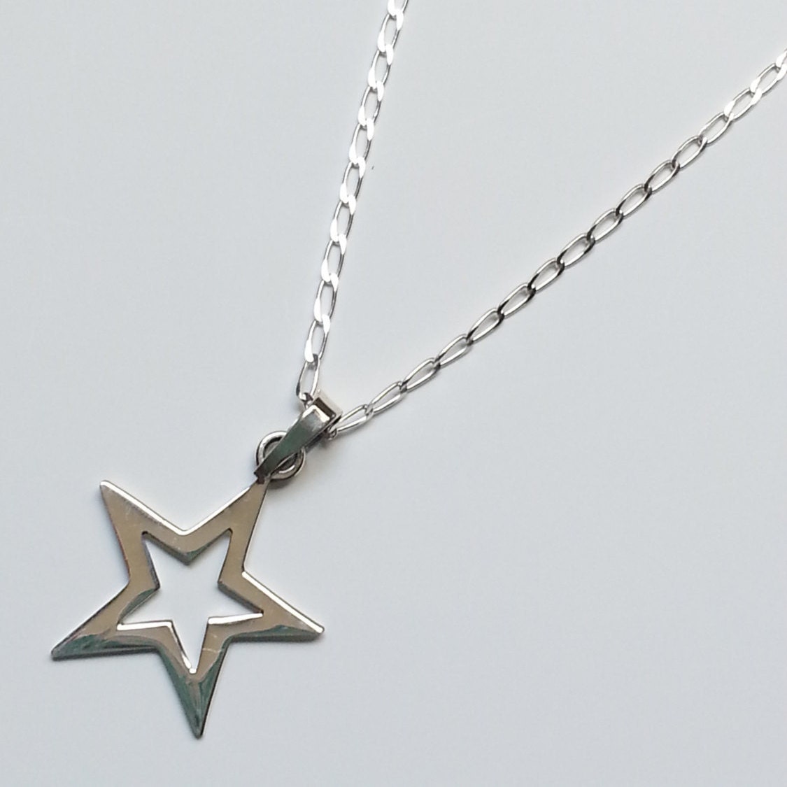 Sterling Silver Star Necklace COP005 by AnaGorozpe on Etsy