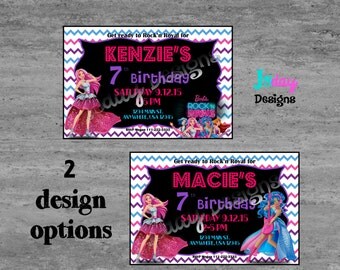 Barbie Rock'n Royals Birthday Invitation