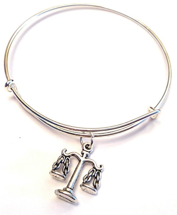 Scales of Justice Bangle Bracelet Adjustable Expandable