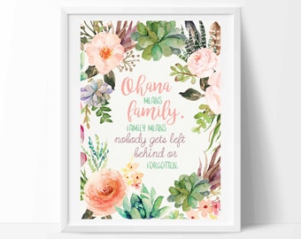 Ohana means family, Family ohana sign, Ohana wall decal, Disney family, Lilo and Stitch, nursery decor, kids wall decal