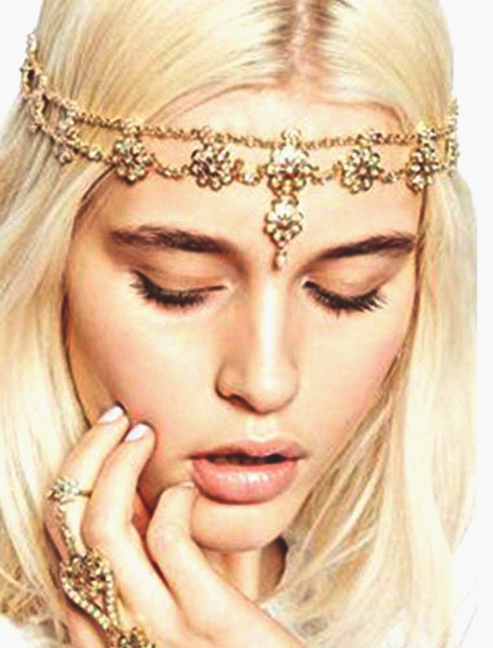 Gold and Crystal Decorative Head Chain by magicalmakingstudio