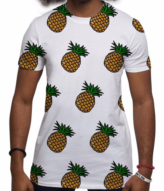 All Over Print Pineapple Graphic T Shirt Fruit Food