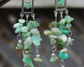 Green Opal Chandelier Earrings ~ Natural Opal Stones ~ Boho Jewellery ~ Bohemian Style ~ Opal Stone Earrings ~ Earth Day Gift ~ Gift for Mom