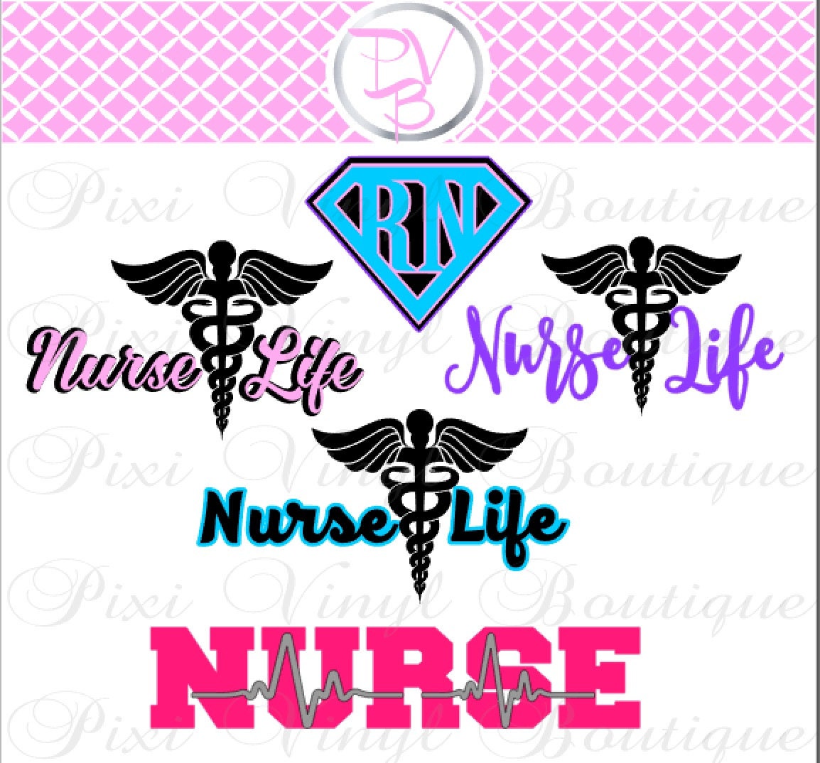 Download SVG // Nurse SVG Cut Files // Nurse Life // RN // Vinyl Cut