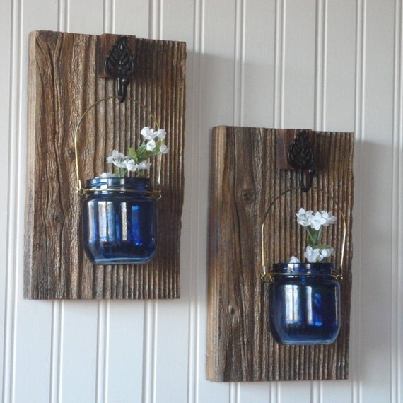 Wall Vase/Candle Holder barnwood decor country decor