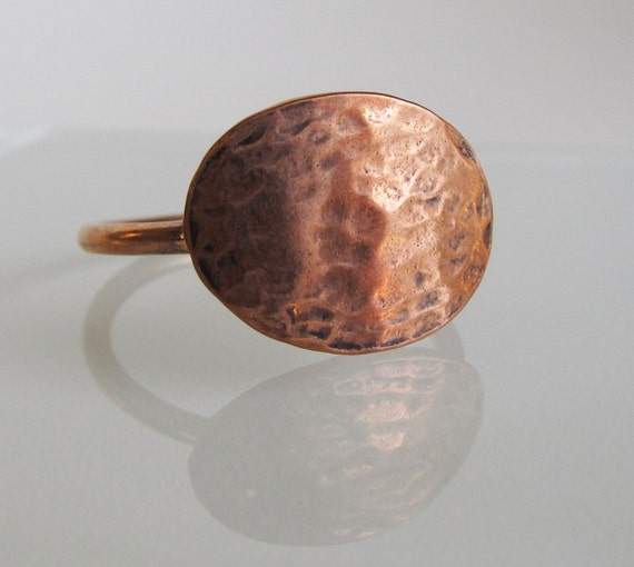 Solid Copper Ring Hammered Copper Ring Unique Rings for