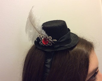 Ostrich Plume Mini Top Hat, Headband