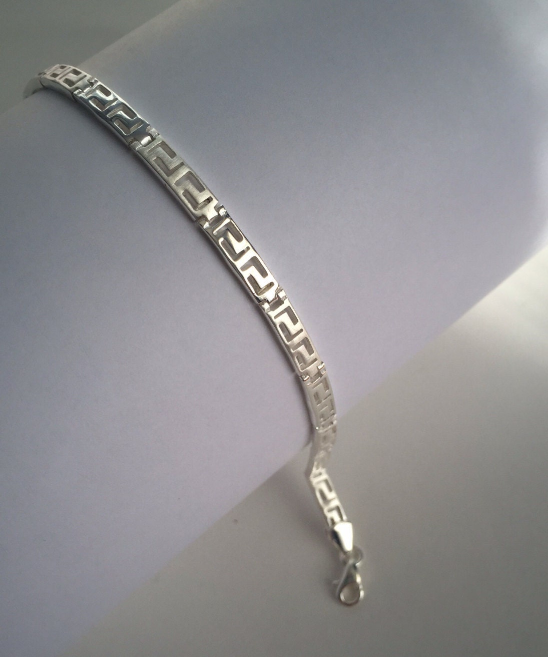 925 Sterling Silver Greek Key Bracelet