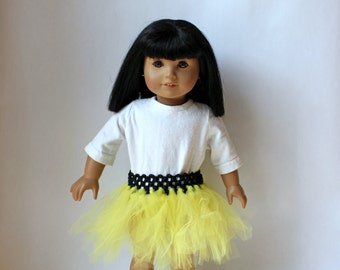 Black and yellow tutu for 18 inch dolls.