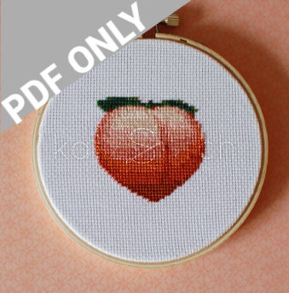 Peach Emoji Cross Stitch Pattern