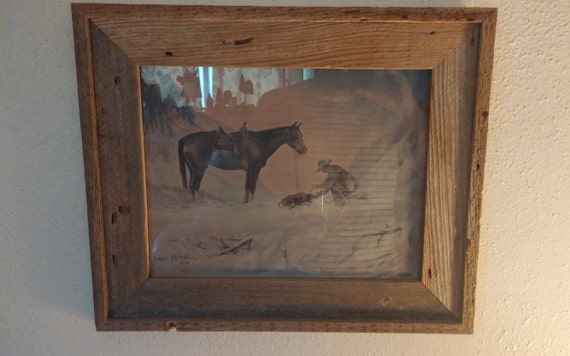 11 x 14 Rustic Western Wood Picture Frame by CoonCreekUnique