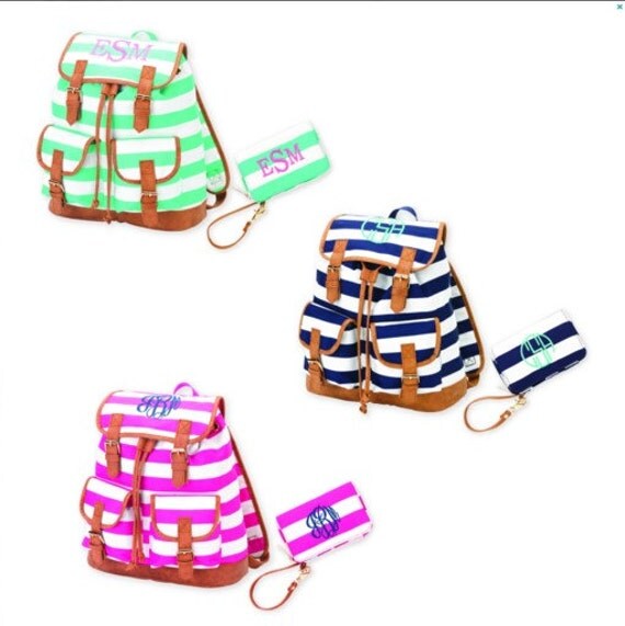Items similar to Personalized Embroidered Monogram Backpack Embroidered