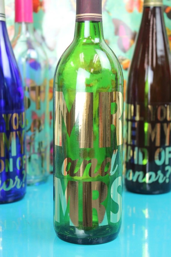 Gold Foil Wine Bottle Labels Wedding Wine by IncrediblyCharmed