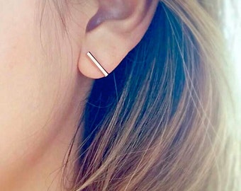 Bar Earrings | simple stud earrings, simple silver bar earrings, simple gold earrings, Minimalist Earrings, line earrings, gold bar earrings