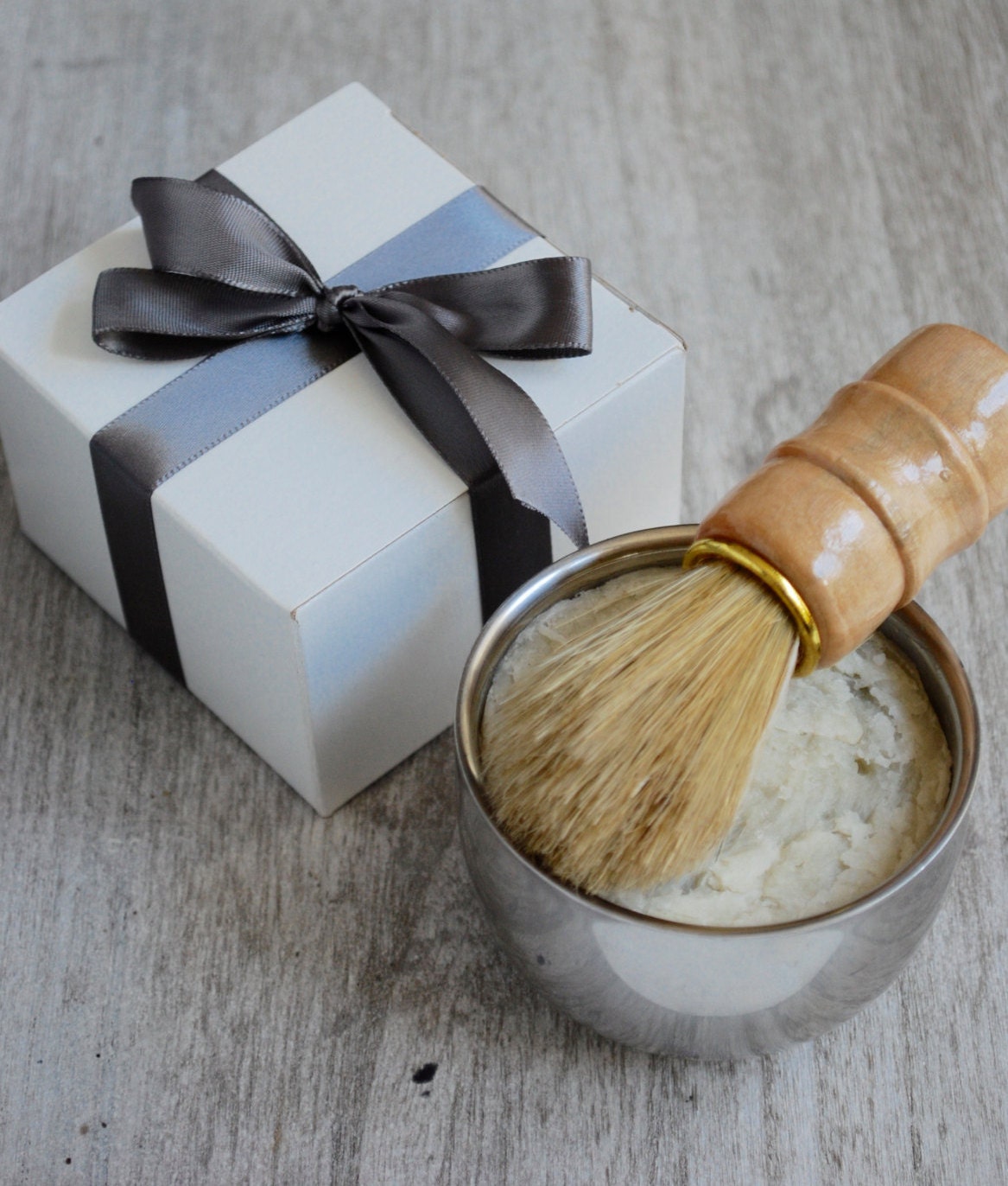 Shaving Soap in a Stainless Steel Bowl Natural Hot Process