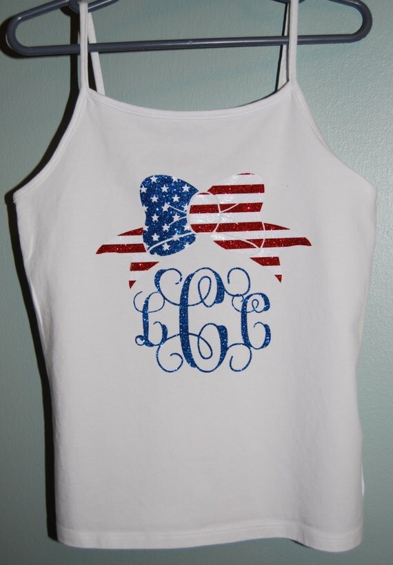 4th of July Girls t-shirt 4th of July monogrammed t-shirt