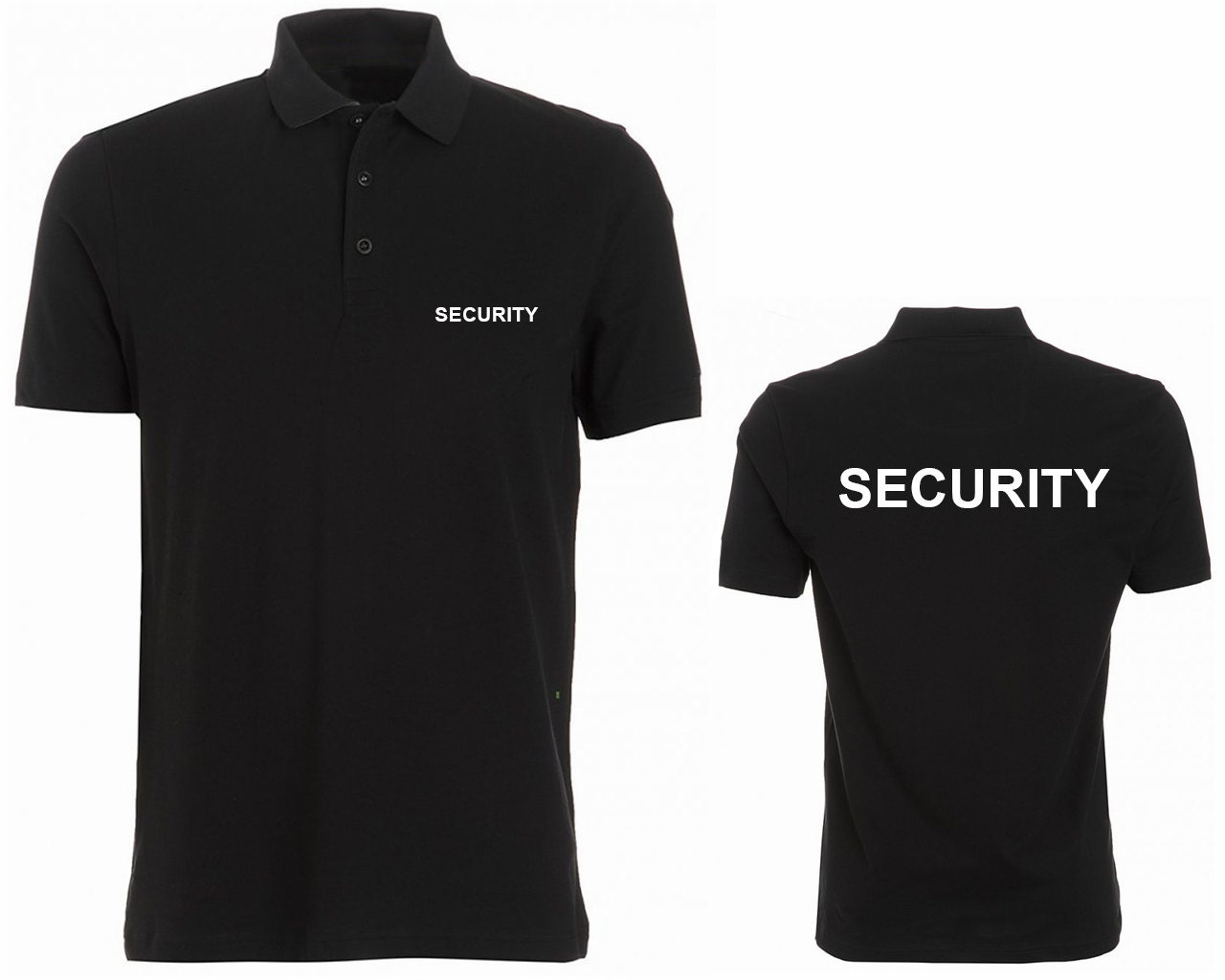 Download Security Front & Back Printed Black Polo Shirt