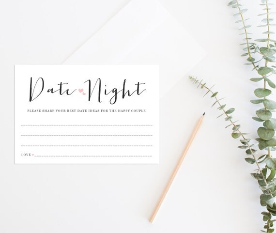 Printable Date Night Cards Printable Bridal Shower Game Date