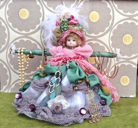 Items similar to Assemblage Art Doll, Mixed Media Doll, Doll Jewelry