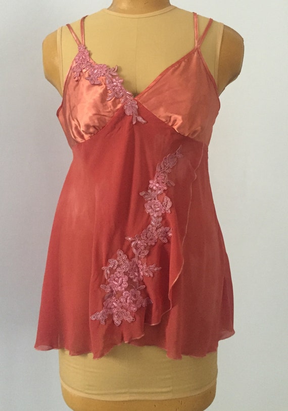 Satin Babydoll Large Hand Dyed matching panties nightgown