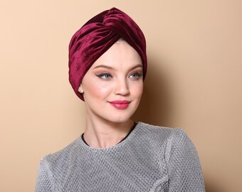 Turban for women, red turban, twist turan, v turban, velvet turban ,turban hat, Chemo hat, women's turban,modern hijab, fashion hair wrap