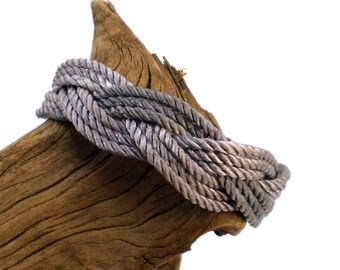 Turk's Head Bracelet, Nautical Knot Armband, Sailor Bracelet, Sailor Knot Armband, Turkshead Bracelet (Pearl Grey)