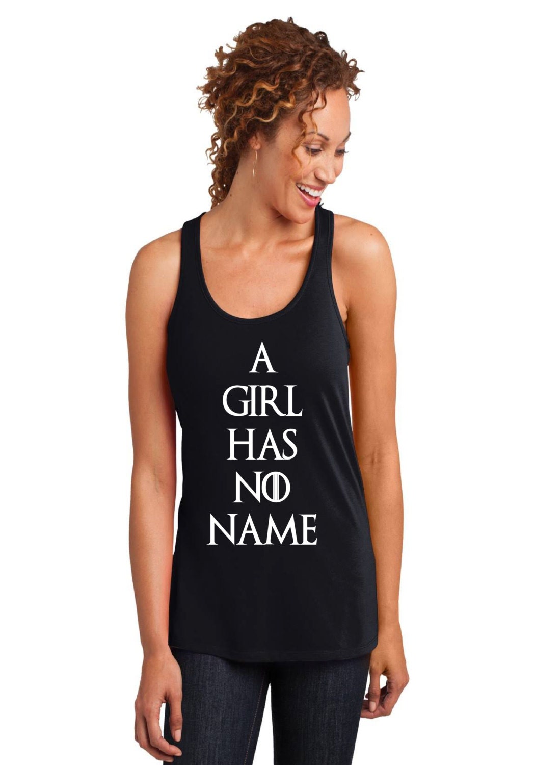 A Girl Has No Name Women's Racerback Tank Top Stark Tank