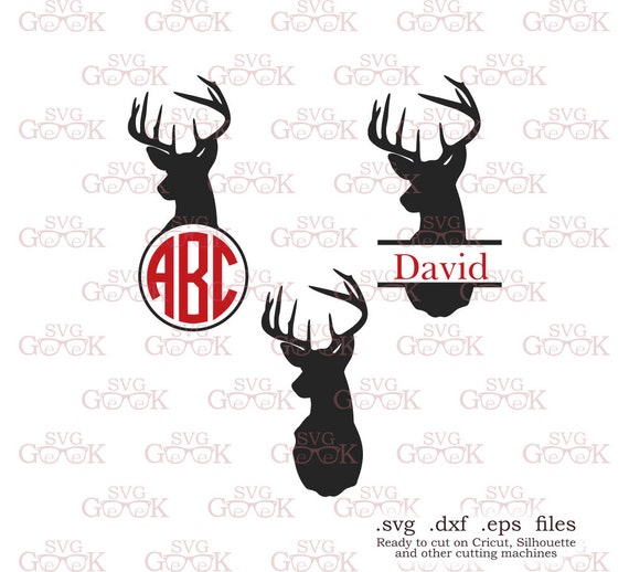 Download Deer Head Monogram Frame SVG cut files Antler Frame svg cut