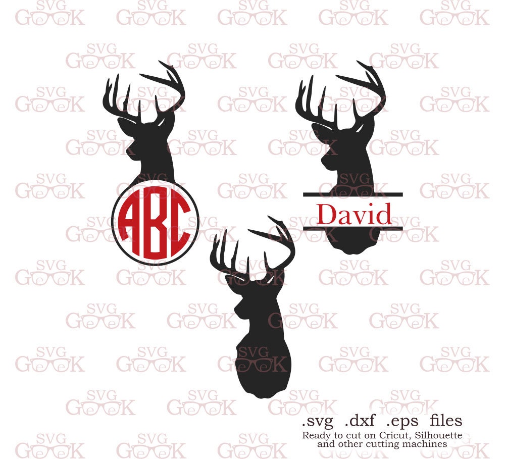 Download Deer Head Monogram Frame SVG cut files Antler Frame svg cut