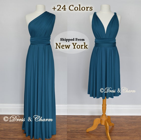 Teal convertible bridesmaid dresses wrap by justDressAndCharm