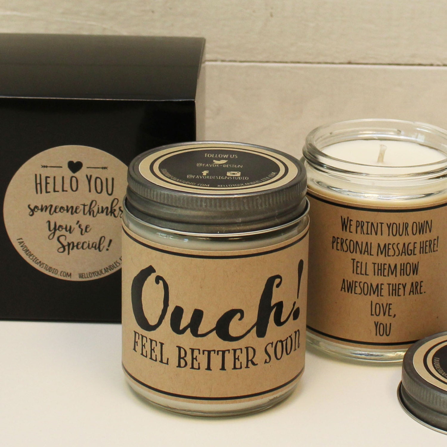 Ouch Feel Better Soon Candle Gift Candle by helloyoucandles