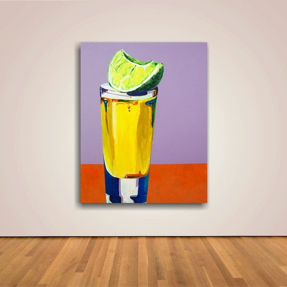 Original painting Acrylic Painting Tequila Painting Food