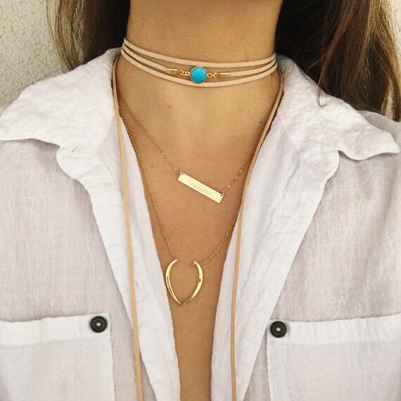 Items similar to Turquoise wrap choker. on Etsy