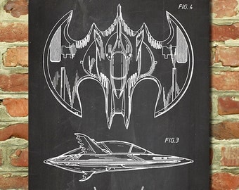 Batman Batwing, Batman Movie Poster, Batman Decor, Batman Wall Art, Batman Bedroom Decor, Batman Baby Nursery, Superhero Art, Patent P125