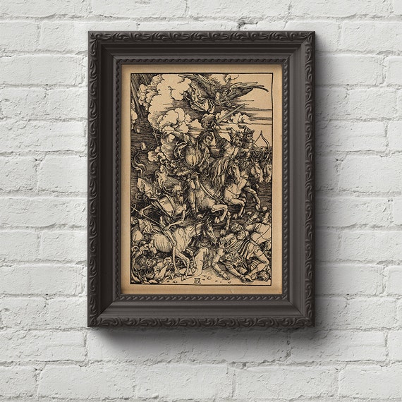 Four Horsemen of the Apocalypse, woodcut illustration by Albrecht Dürer - T-shirt female fitted