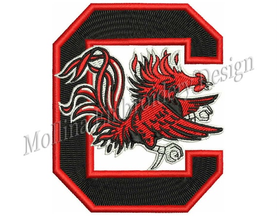 South Carolina Gamecocks Machine Embroidery Design 4 Size