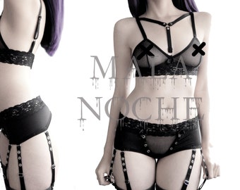 Garter Belt panty, Goth, Dark lingerie, Garter Belt, Bdsm lingerie, Garter belt lingerie