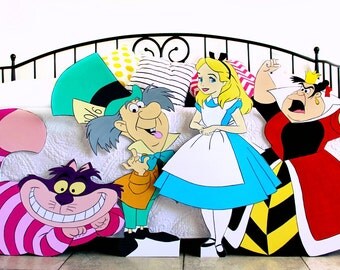 2+ FT Alice in Wonderland 4 Character Cutouts Standees Bundle Photo Props